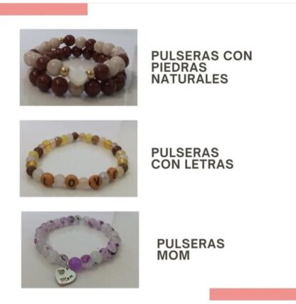 Pulseras con Piedras y Letras el Salvador